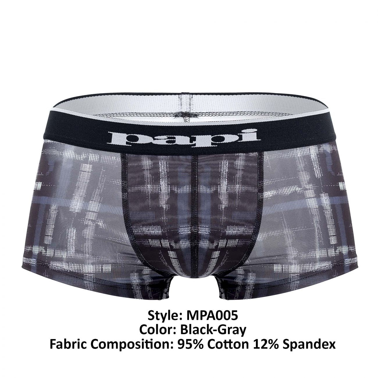 Papi MPA005 2PK Brazilian Trunks Color Black-Gray - DealByEthan.gay loves Papi