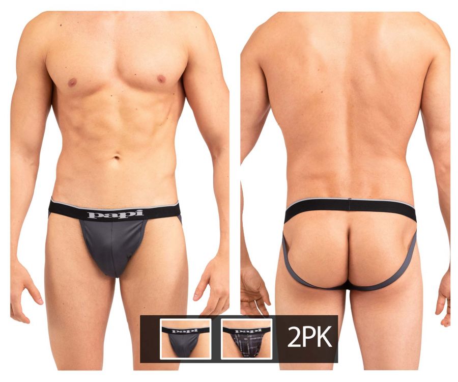 Papi UMPA006 2PK Jockstrap Color Black-Gray - DealByEthan.gay loves Papi