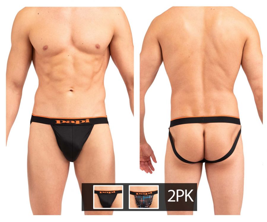 Papi UMPA006 2PK Jockstrap Color Black-Orange - DealByEthan.gay loves Papi
