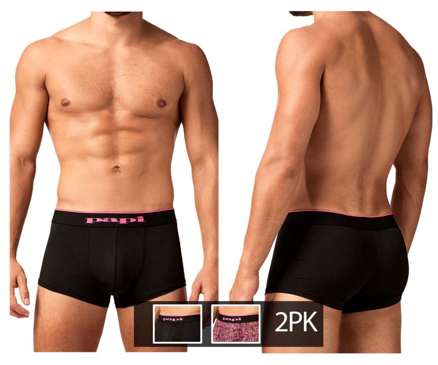 Papi UMPA048 2PK Microflex Brazilian Trunks Color Berry-Texture - DealByEthan.gay loves Papi