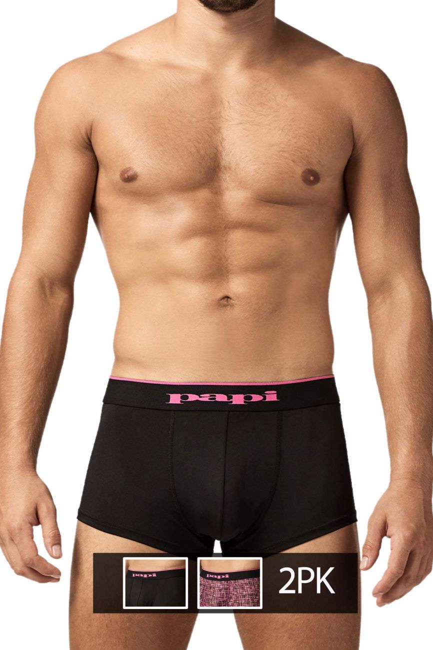 Papi UMPA048 2PK Microflex Brazilian Trunks Color Berry-Texture - DealByEthan.gay loves Papi