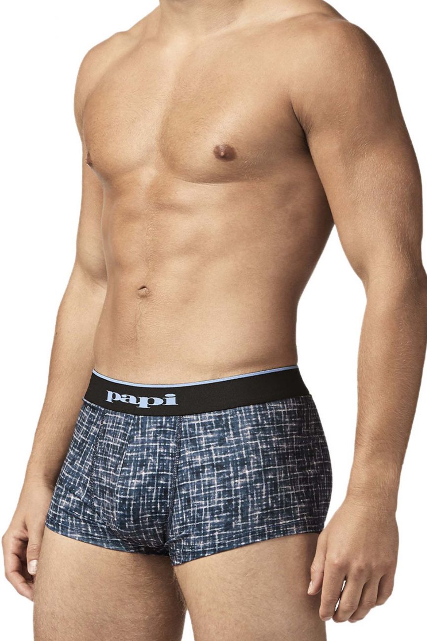 Papi UMPA048 2PK Microflex Brazilian Trunks Color Blue-Texture - DealByEthan.gay loves Papi