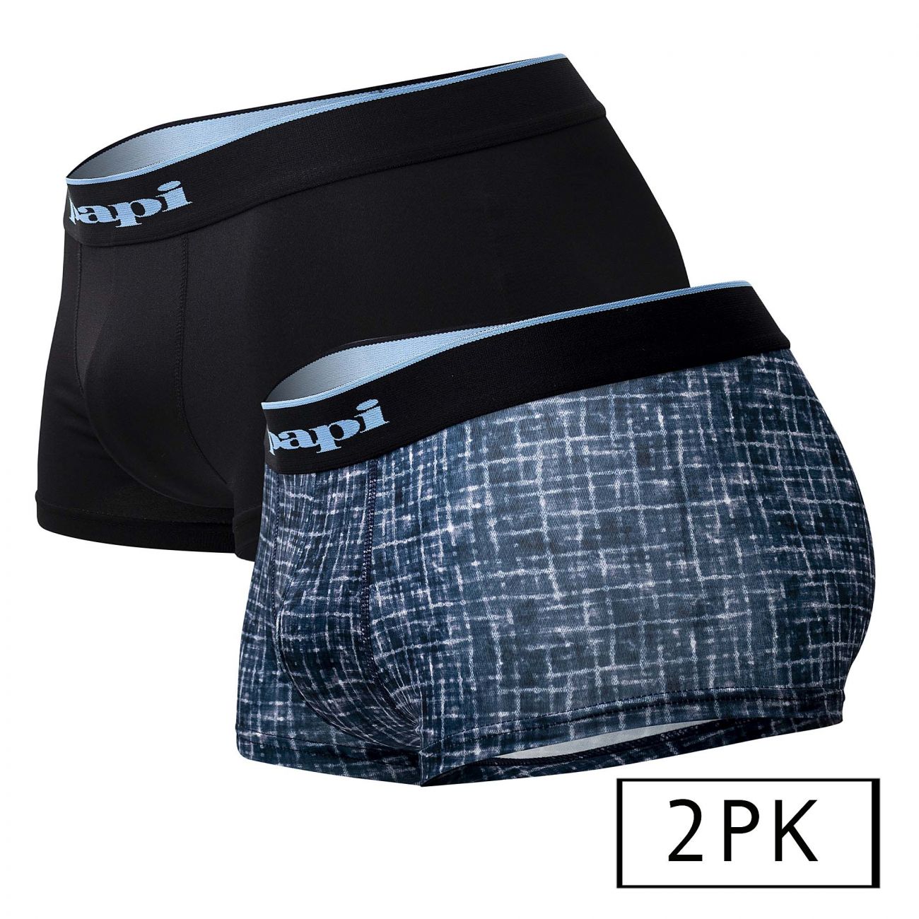 Papi UMPA048 2PK Microflex Brazilian Trunks Color Blue-Texture - DealByEthan.gay loves Papi