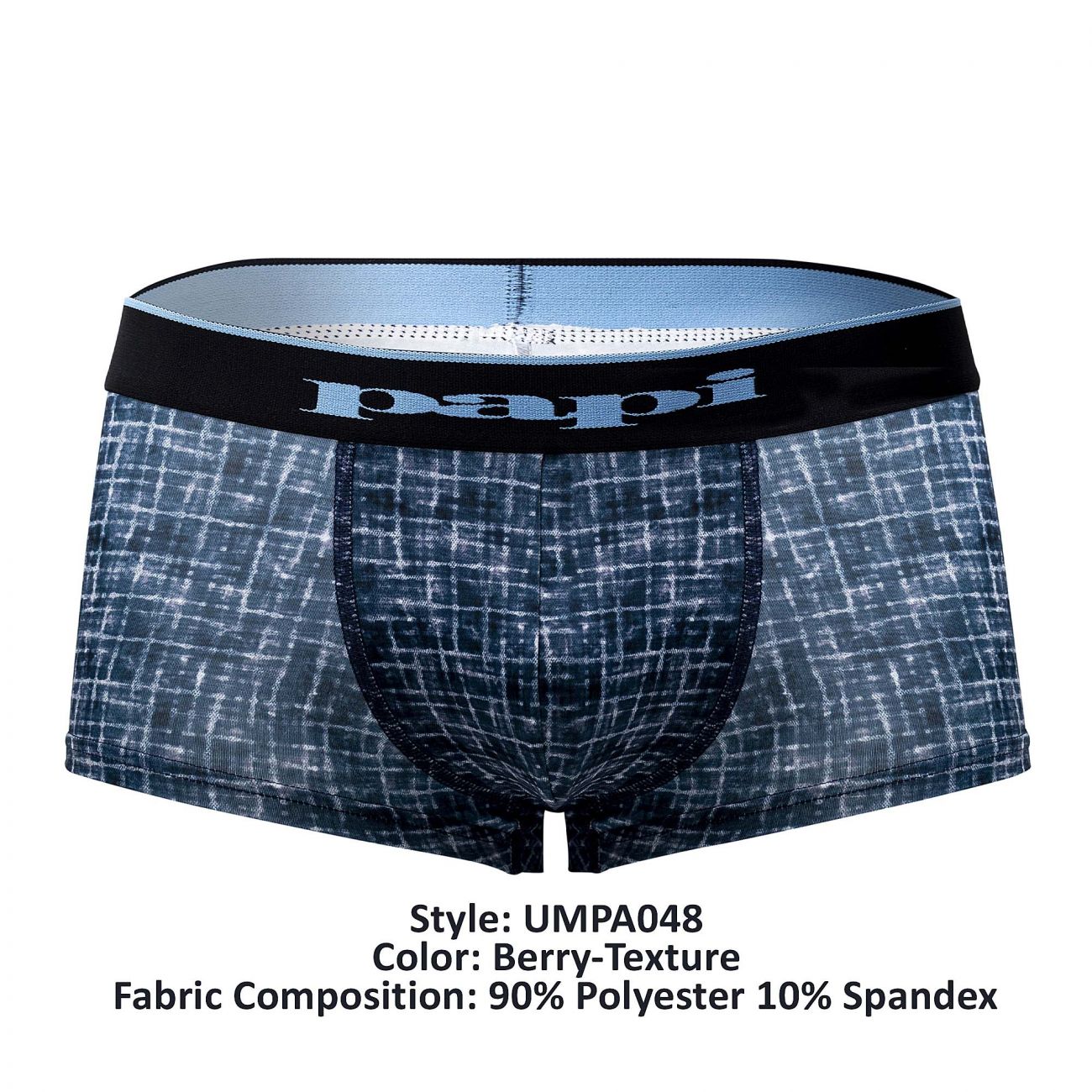 Papi UMPA048 2PK Microflex Brazilian Trunks Color Blue-Texture - DealByEthan.gay loves Papi