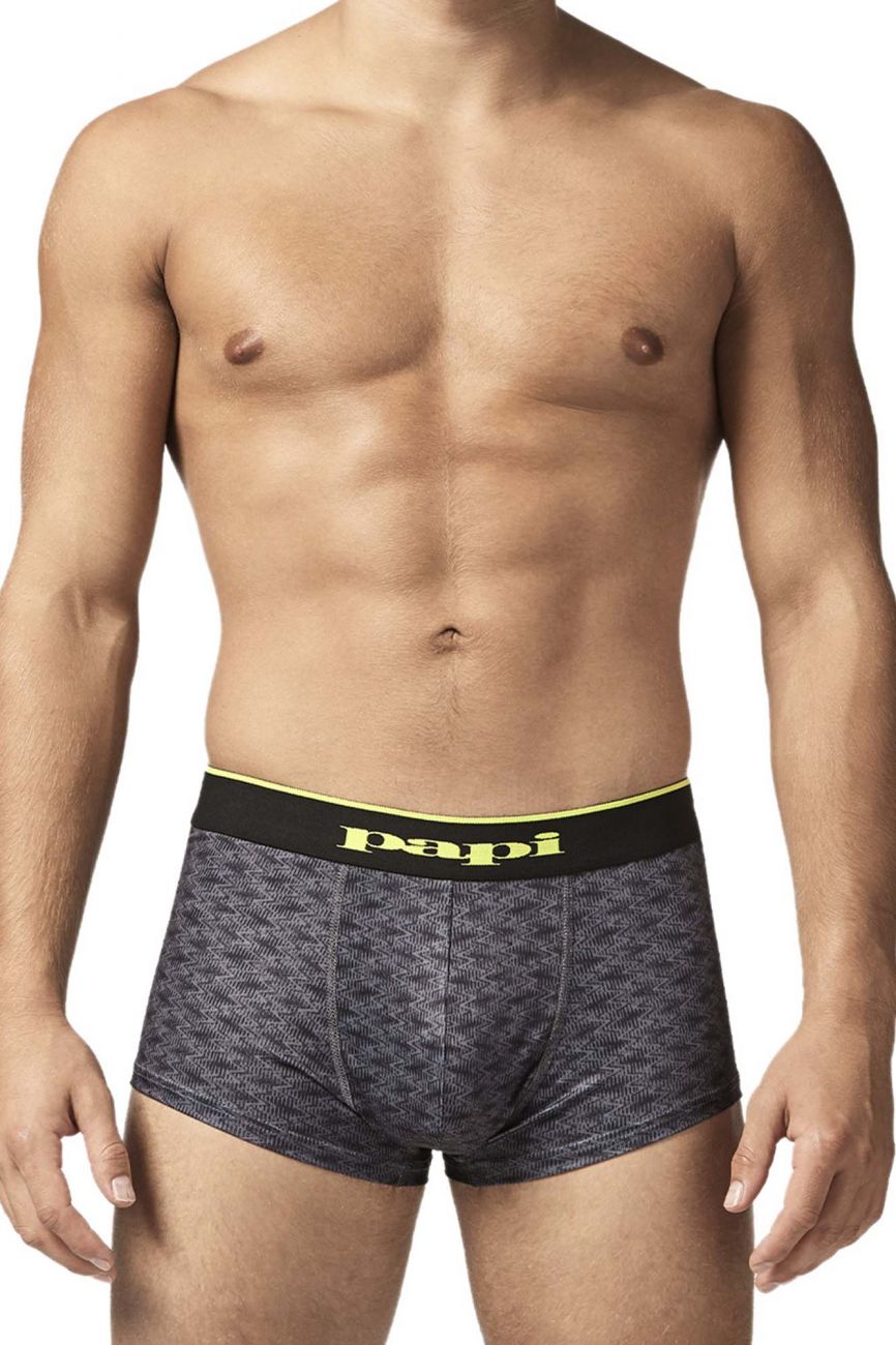 Papi UMPA048 2PK Microflex Brazilian Trunks Color Charcoal-Graphic - DealByEthan.gay loves Papi