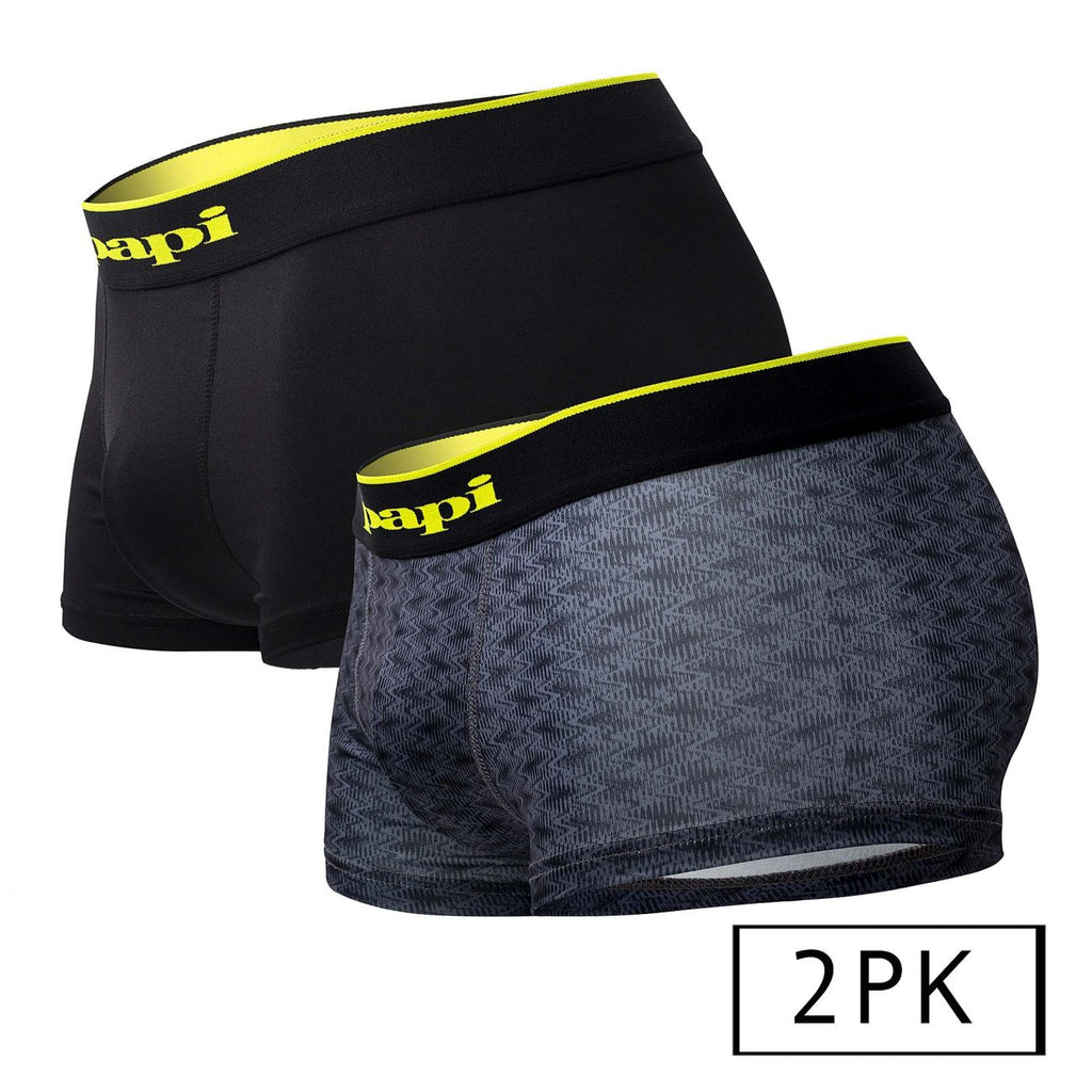 Papi UMPA048 2PK Microflex Brazilian Trunks Color Charcoal-Graphic - DealByEthan.gay loves Papi