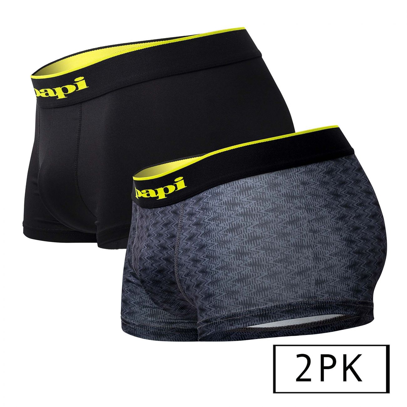 Papi UMPA048 2PK Microflex Brazilian Trunks Color Charcoal-Graphic - DealByEthan.gay loves Papi