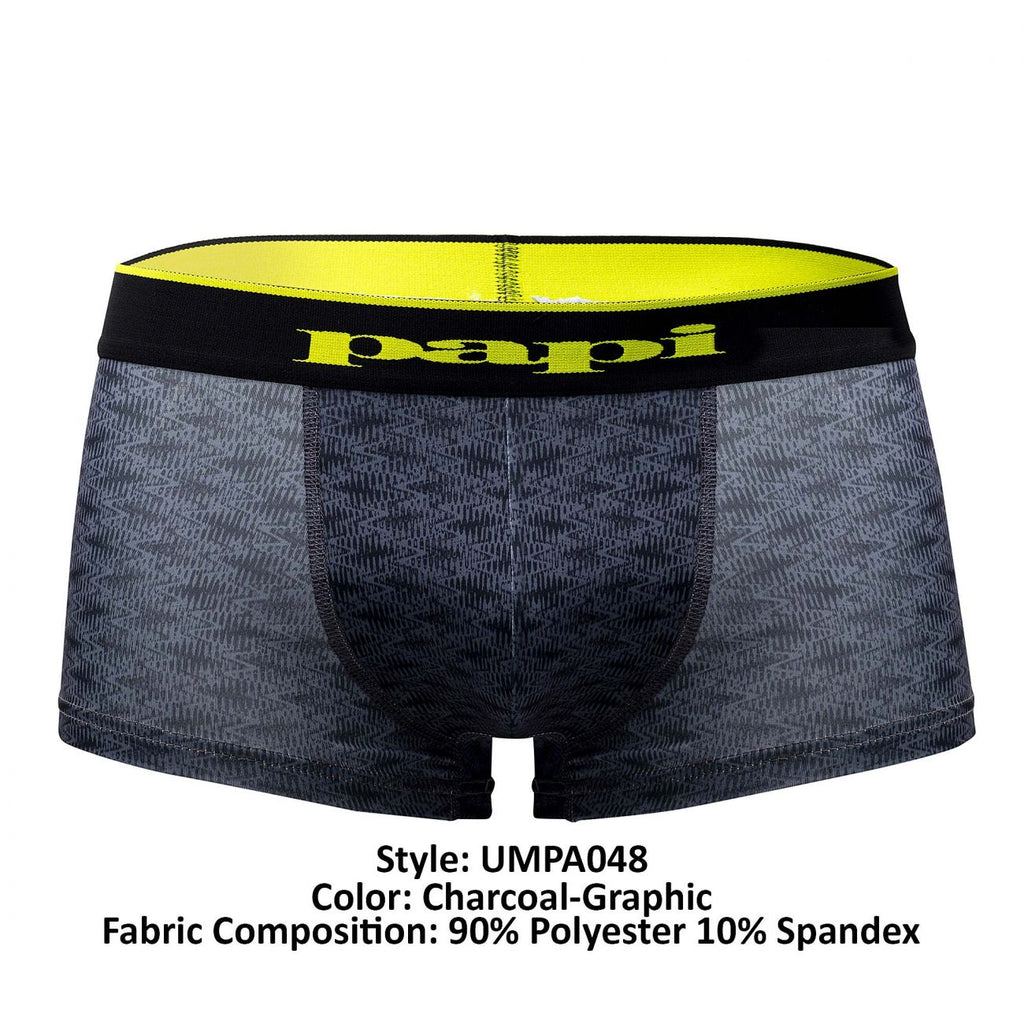 Papi UMPA048 2PK Microflex Brazilian Trunks Color Charcoal-Graphic - DealByEthan.gay loves Papi