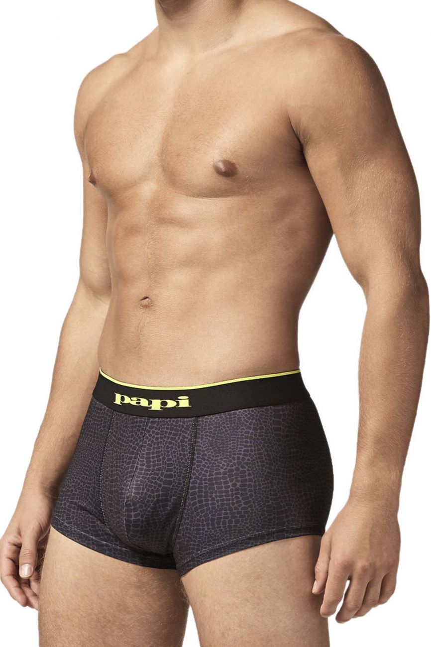 Papi UMPA048 2PK Microflex Brazilian Trunks Color Charcoal-Leopard - DealByEthan.gay loves Papi