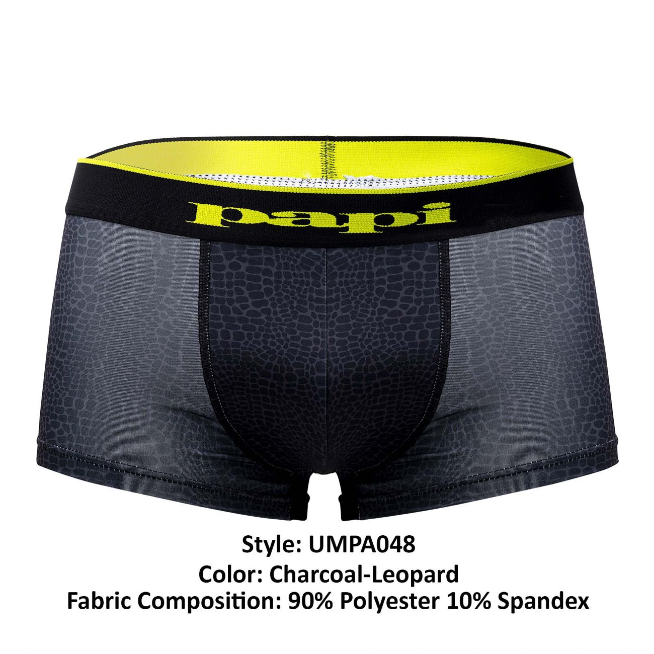 Papi UMPA048 2PK Microflex Brazilian Trunks Color Charcoal-Leopard - DealByEthan.gay loves Papi