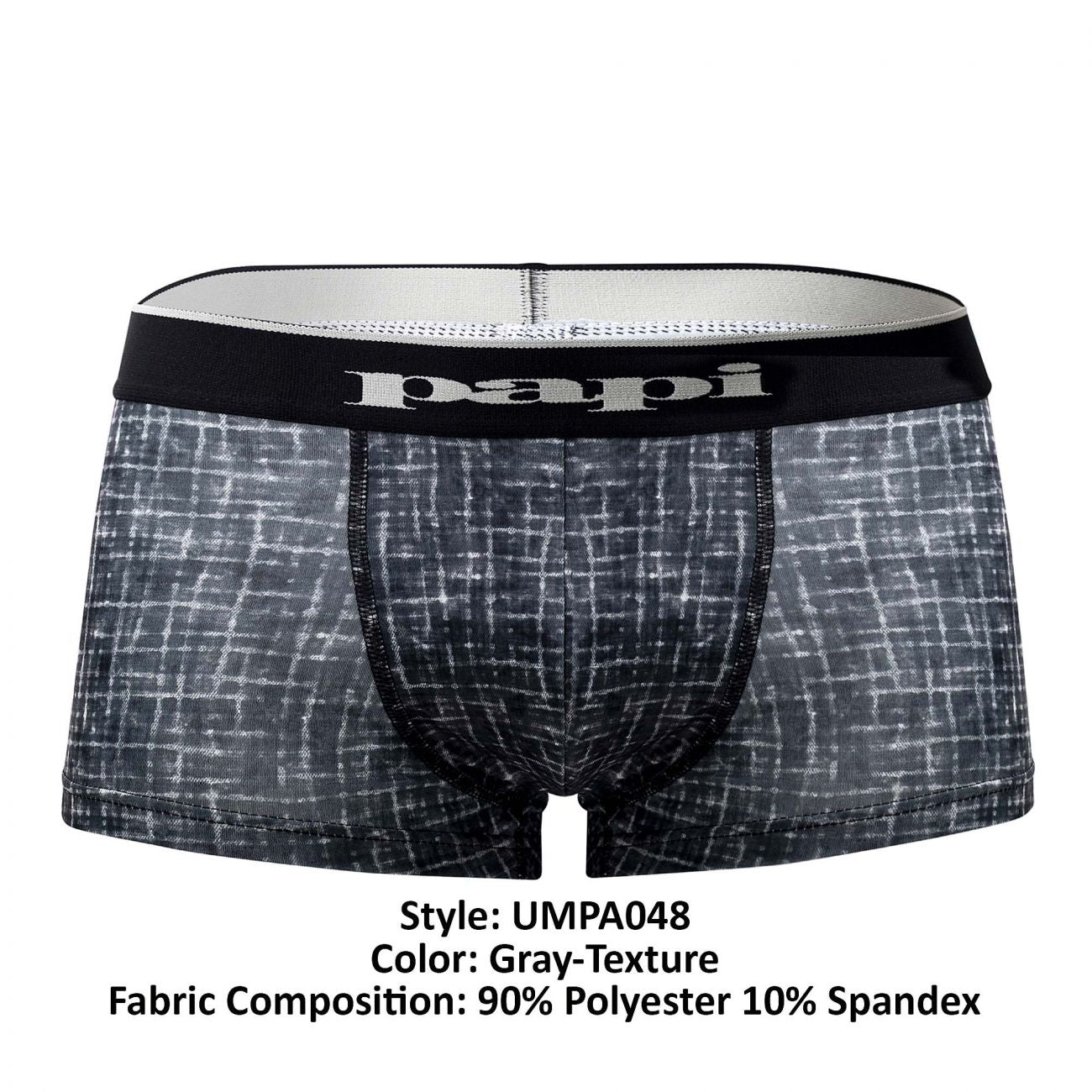 Papi UMPA048 2PK Microflex Brazilian Trunks Color Gray-Texture - DealByEthan.gay loves Papi