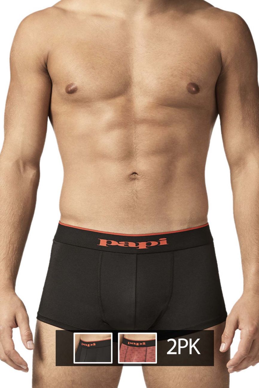 Papi UMPA048 2PK Microflex Brazilian Trunks Color Red-Graphic - DealByEthan.gay loves Papi