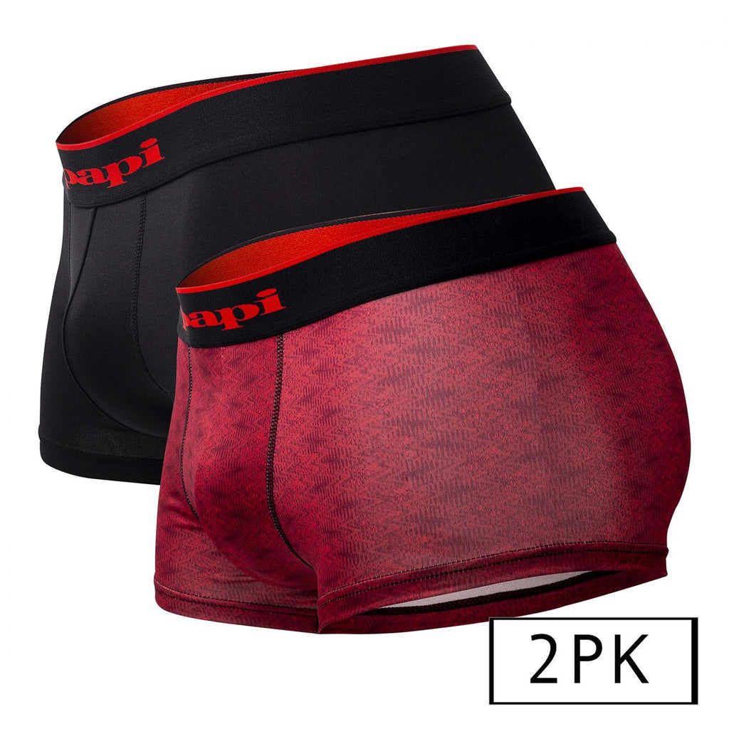 Papi UMPA048 2PK Microflex Brazilian Trunks Color Red-Graphic - DealByEthan.gay loves Papi