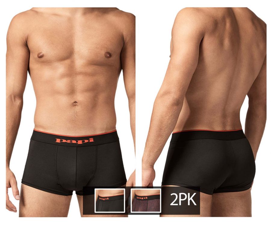 Papi UMPA048 2PK Microflex Brazilian Trunks Color Red-Leopard - DealByEthan.gay loves Papi