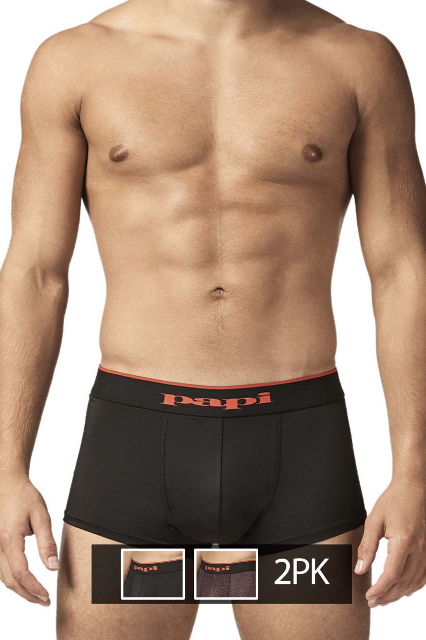Papi UMPA048 2PK Microflex Brazilian Trunks Color Red-Leopard - DealByEthan.gay loves Papi