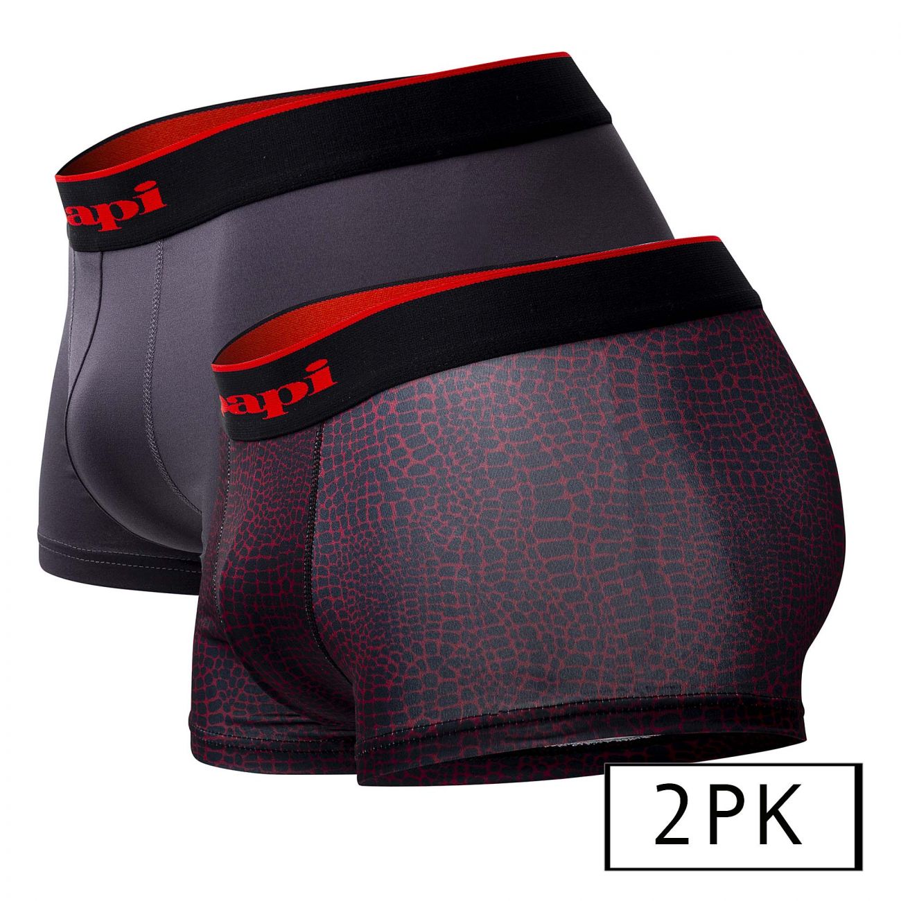 Papi UMPA048 2PK Microflex Brazilian Trunks Color Red-Leopard - DealByEthan.gay loves Papi