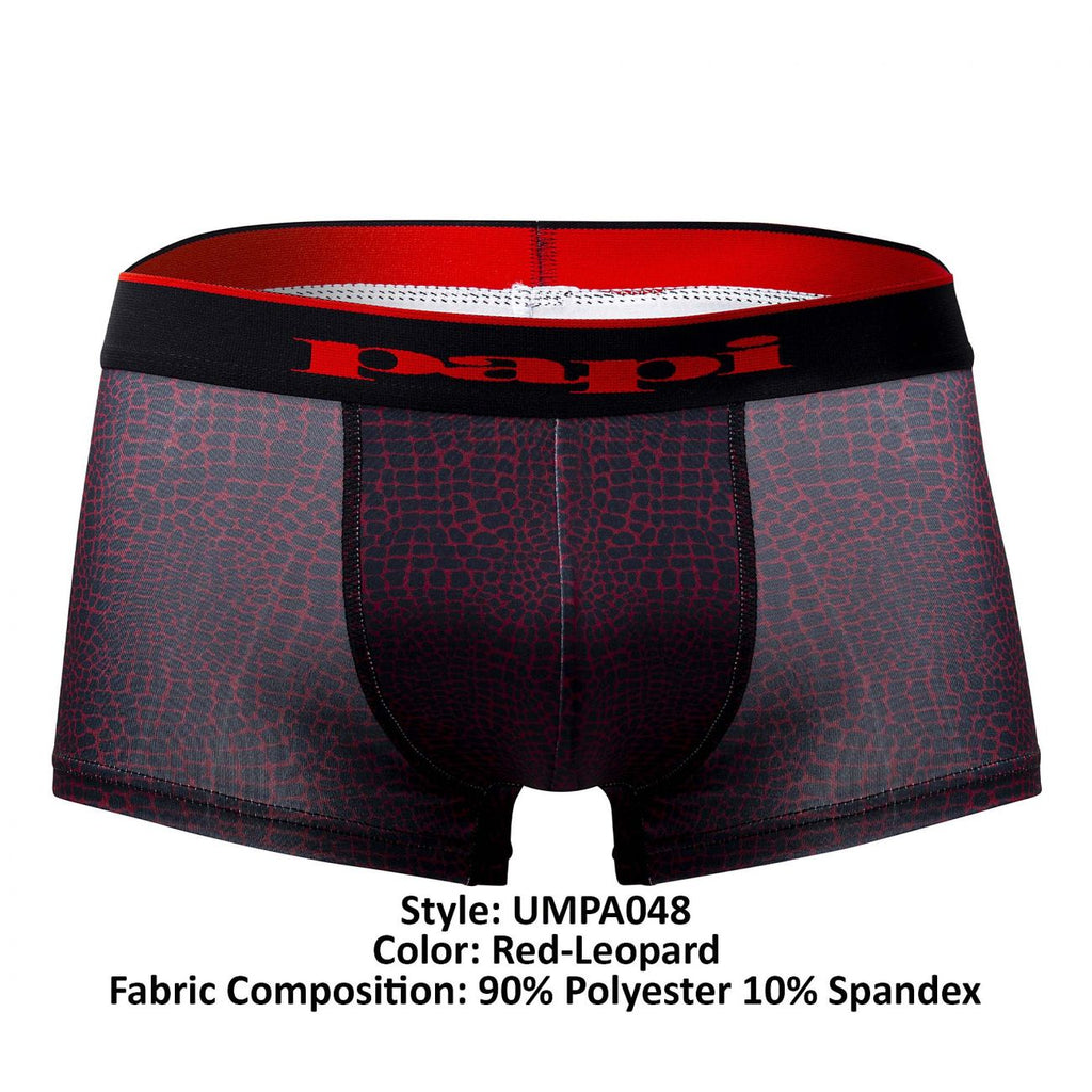 Papi UMPA048 2PK Microflex Brazilian Trunks Color Red-Leopard - DealByEthan.gay loves Papi