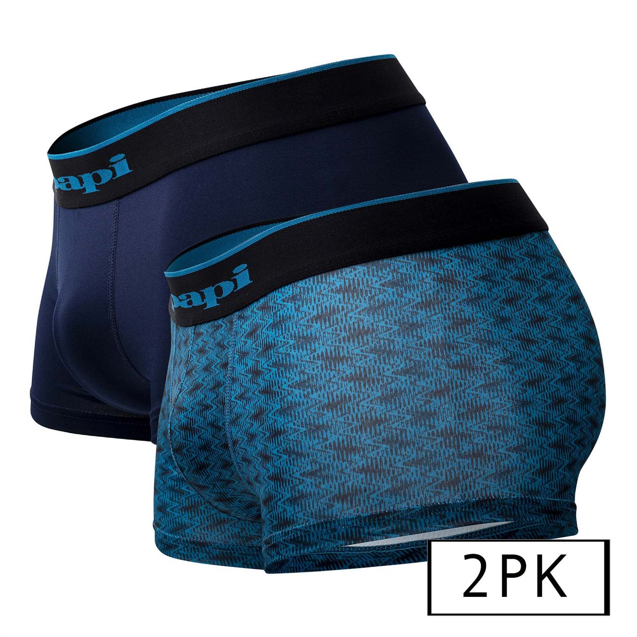 Papi UMPA048 2PK Microflex Brazilian Trunks Color Teal-Graphic - DealByEthan.gay loves Papi