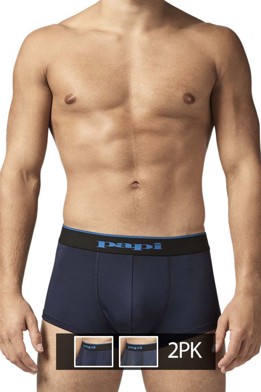 Papi UMPA048 2PK Microflex Brazilian Trunks Color Teal-Leopard - DealByEthan.gay loves Papi