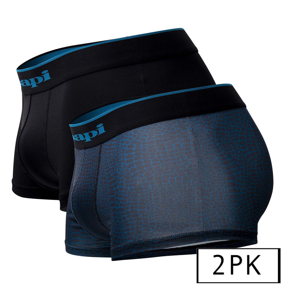 Papi UMPA048 2PK Microflex Brazilian Trunks Color Teal-Leopard - DealByEthan.gay loves Papi