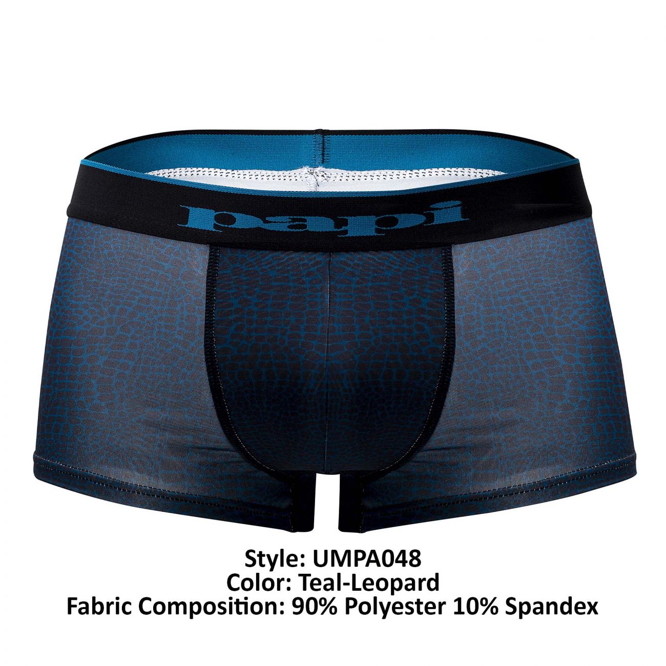 Papi UMPA048 2PK Microflex Brazilian Trunks Color Teal-Leopard - DealByEthan.gay loves Papi