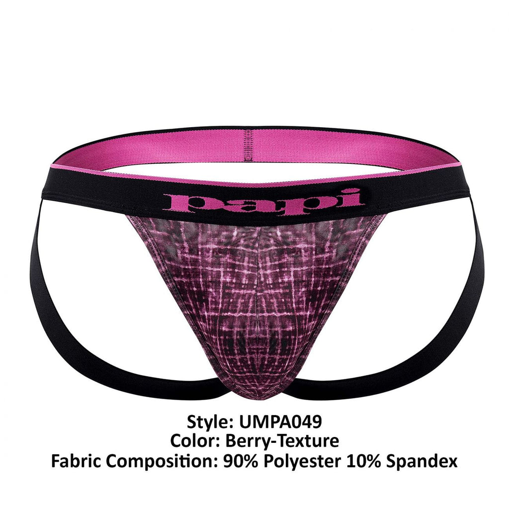 Papi UMPA049 2PK Microflex Jockstrap Color Berry-Texture - DealByEthan.gay loves Papi