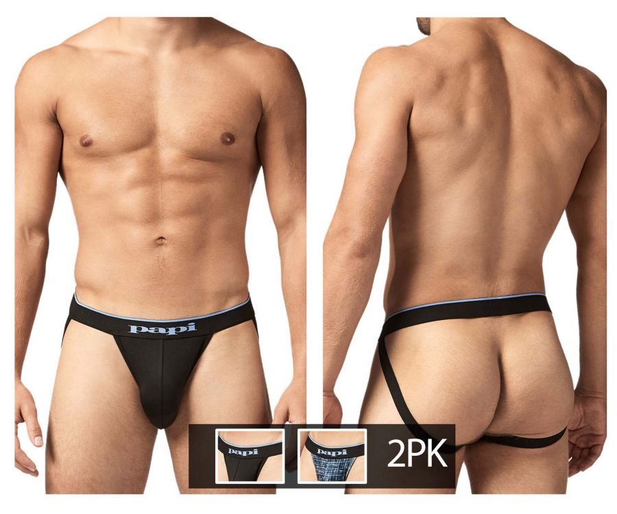 Papi UMPA049 2PK Microflex Jockstrap Color Blue-Texture - DealByEthan.gay loves Papi