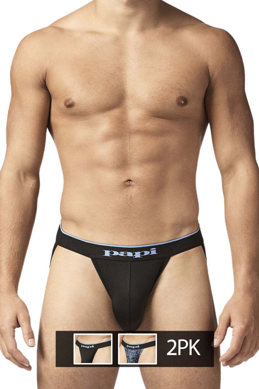 Papi UMPA049 2PK Microflex Jockstrap Color Blue-Texture - DealByEthan.gay loves Papi