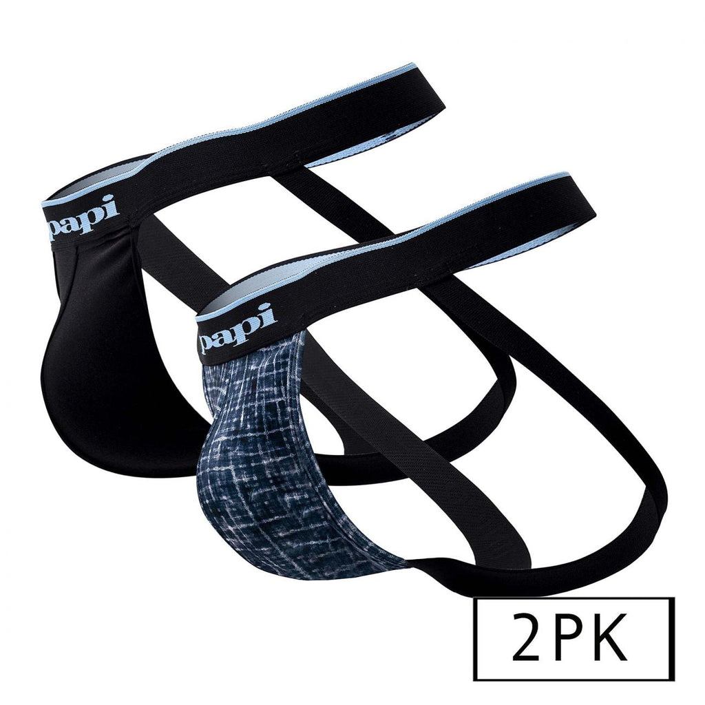 Papi UMPA049 2PK Microflex Jockstrap Color Blue-Texture - DealByEthan.gay loves Papi