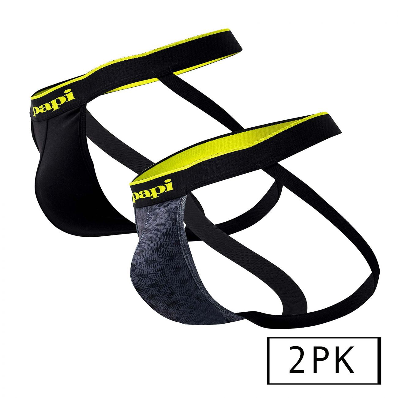 Papi UMPA049 2PK Microflex Jockstrap Color Charcoal-Graphic - DealByEthan.gay loves Papi