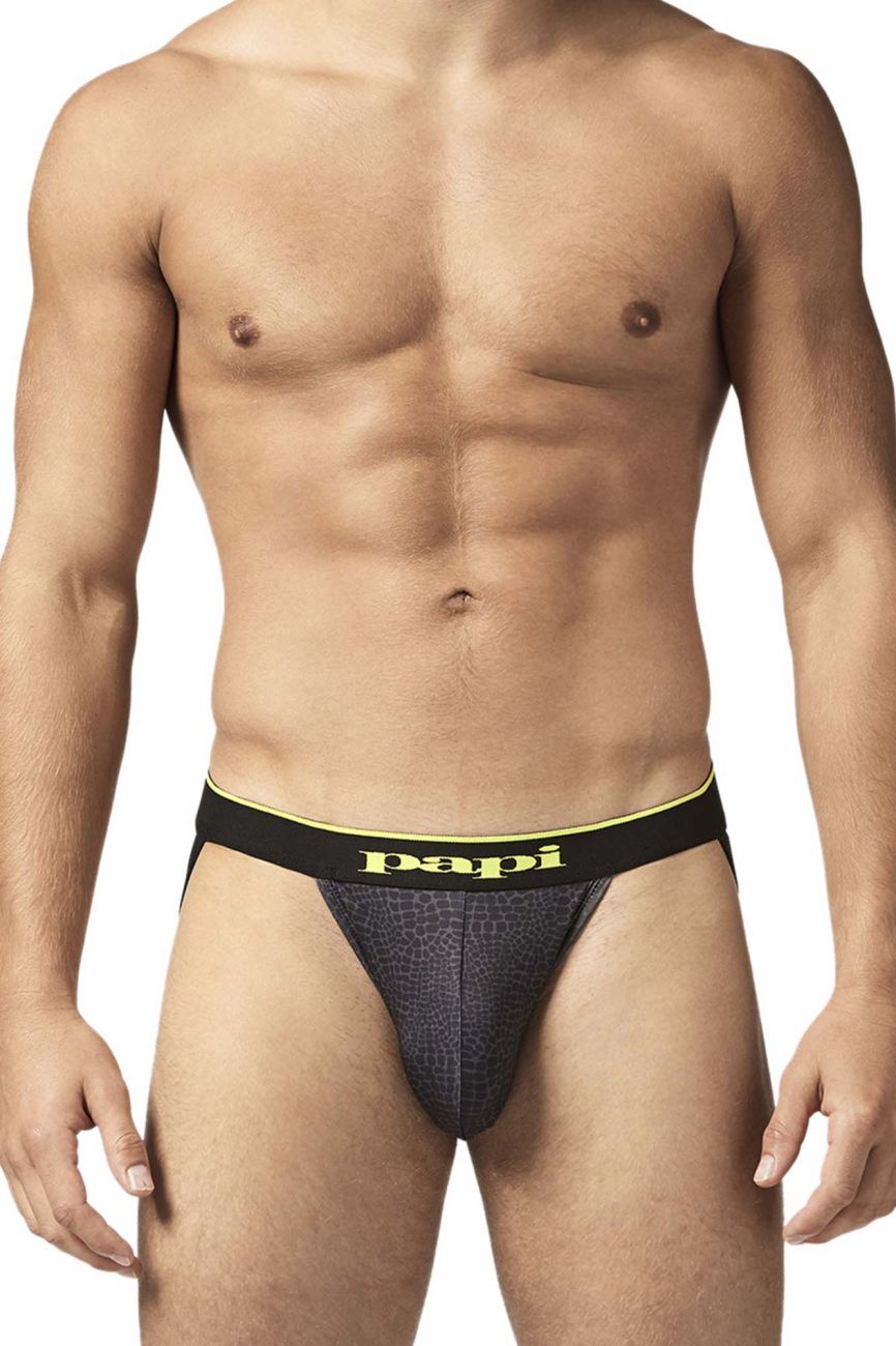 Papi UMPA049 2PK Microflex Jockstrap Color Charcoal-Leopard - DealByEthan.gay loves Papi