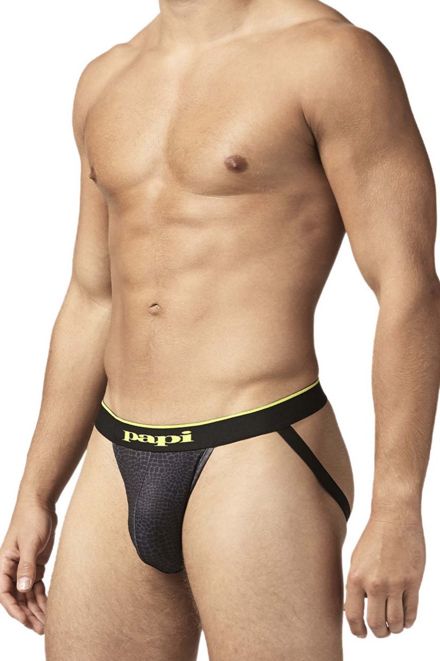 Papi UMPA049 2PK Microflex Jockstrap Color Charcoal-Leopard - DealByEthan.gay loves Papi
