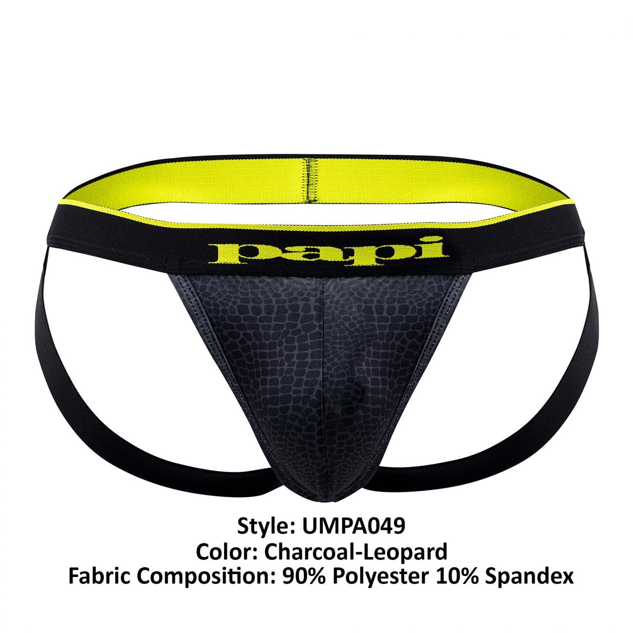 Papi UMPA049 2PK Microflex Jockstrap Color Charcoal-Leopard - DealByEthan.gay loves Papi