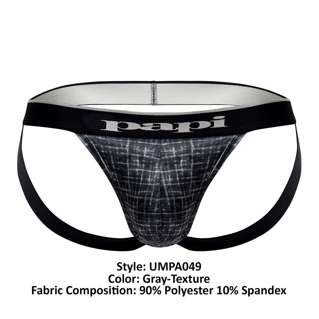 Papi UMPA049 2PK Microflex Jockstrap Color Gray-Texture - DealByEthan.gay loves Papi