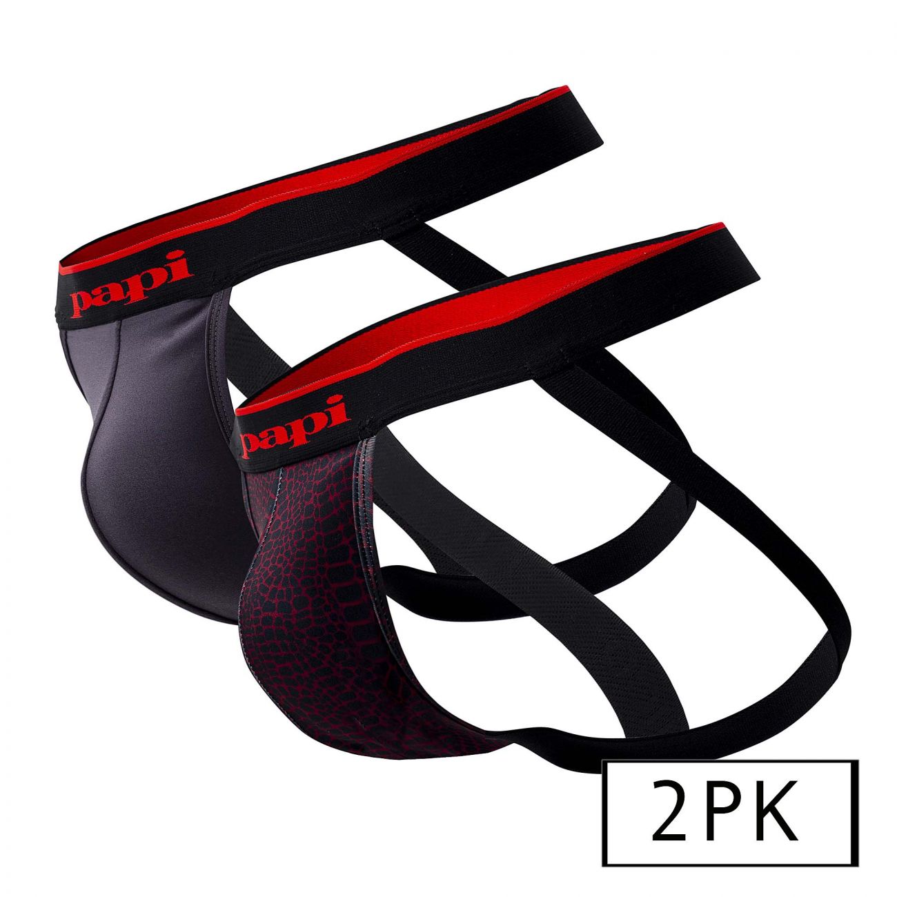 Papi UMPA049 2PK Microflex Jockstrap Color Red-Leopard - DealByEthan.gay loves Papi