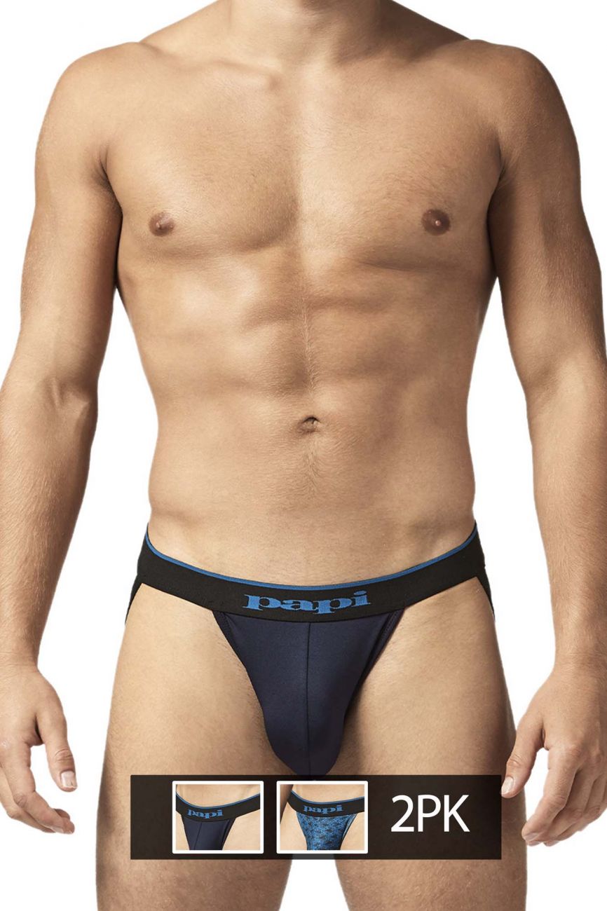Papi UMPA049 2PK Microflex Jockstrap Color Teal-Graphic - DealByEthan.gay loves Papi