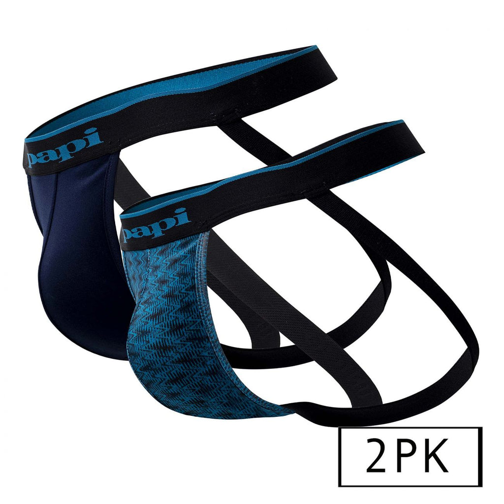 Papi UMPA049 2PK Microflex Jockstrap Color Teal-Graphic - DealByEthan.gay loves Papi