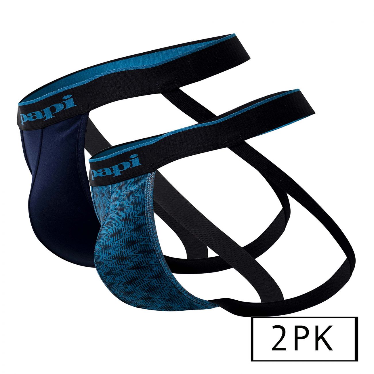 Papi UMPA049 2PK Microflex Jockstrap Color Teal-Graphic - DealByEthan.gay loves Papi