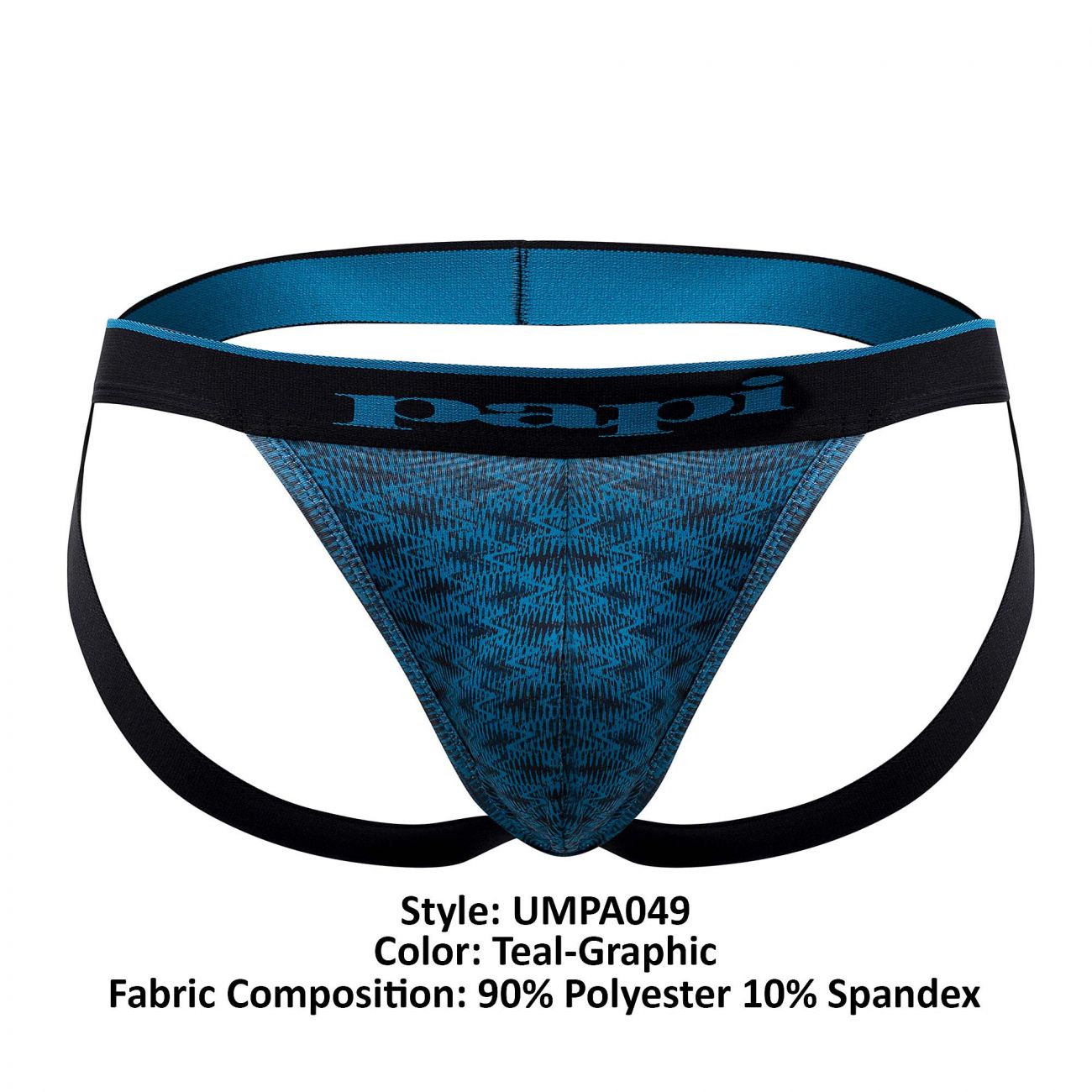 Papi UMPA049 2PK Microflex Jockstrap Color Teal-Graphic - DealByEthan.gay loves Papi