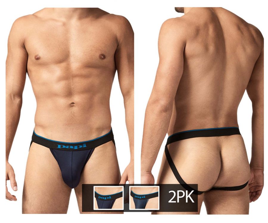 Papi UMPA049 2PK Microflex Jockstrap Color Teal-Leopard - DealByEthan.gay loves Papi
