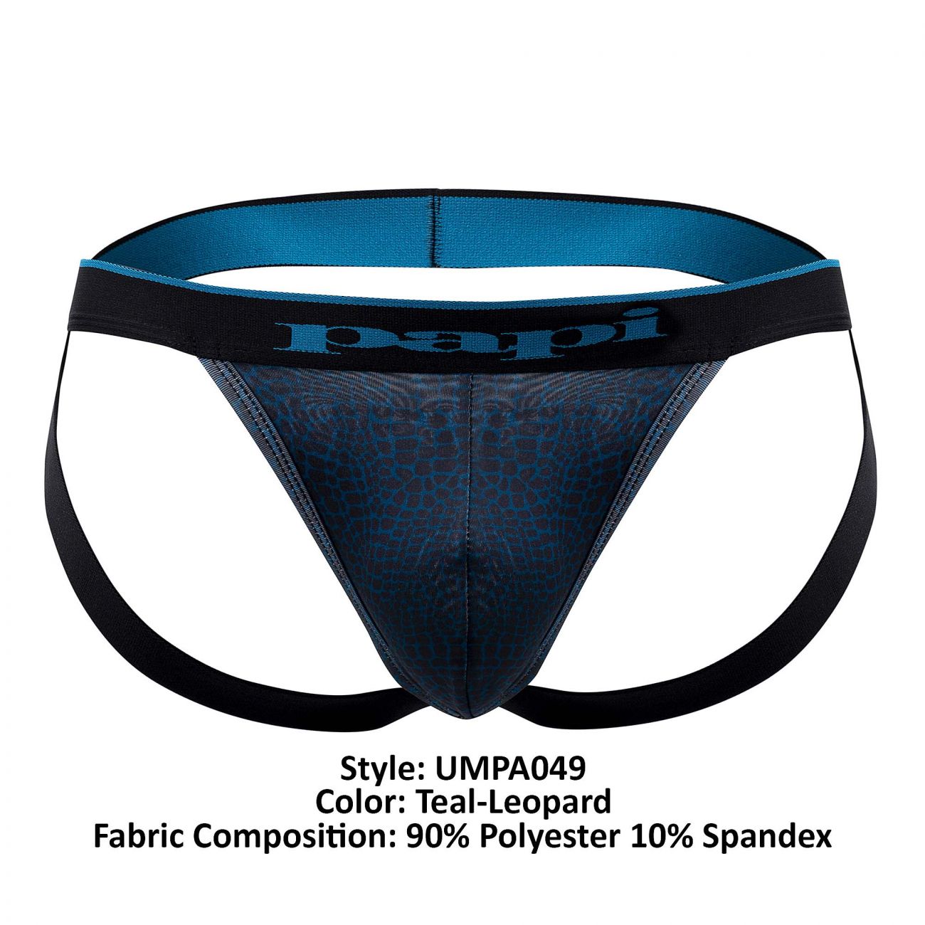 Papi UMPA049 2PK Microflex Jockstrap Color Teal-Leopard - DealByEthan.gay loves Papi