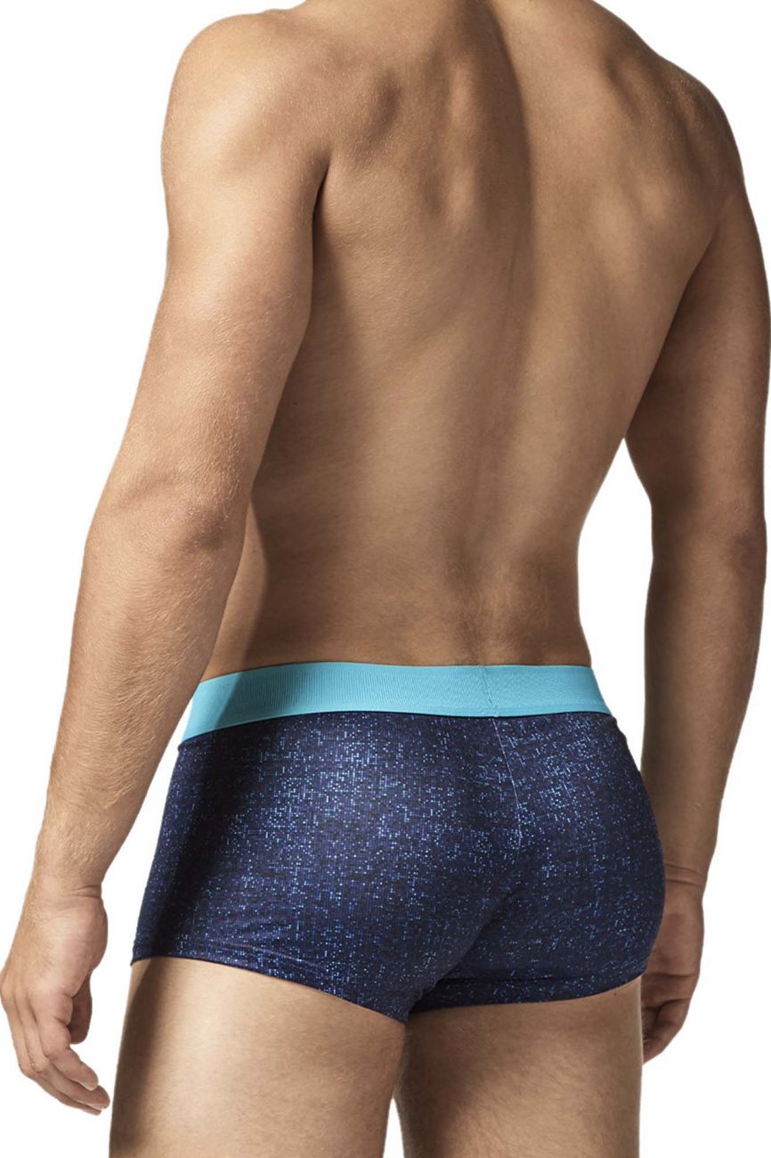 Papi UMPA050 Fashion Microflex Brazilian Trunks Color Blue Pixel Print - DealByEthan.gay loves Papi