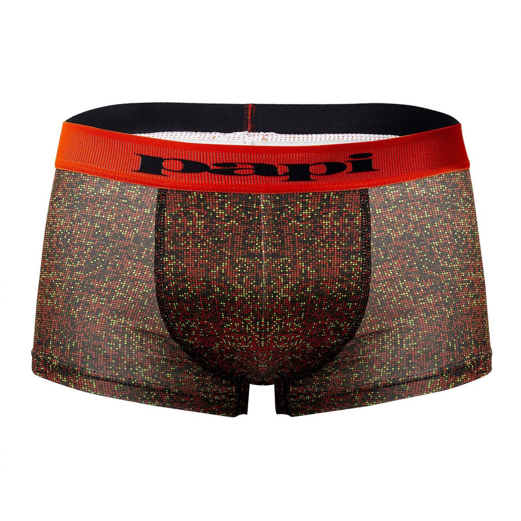 Papi UMPA050 Fashion Microflex Brazilian Trunks Color Orange Pixel Print - DealByEthan.gay loves Papi