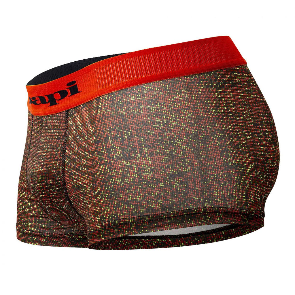 Papi UMPA050 Fashion Microflex Brazilian Trunks Color Orange Pixel Print - DealByEthan.gay loves Papi