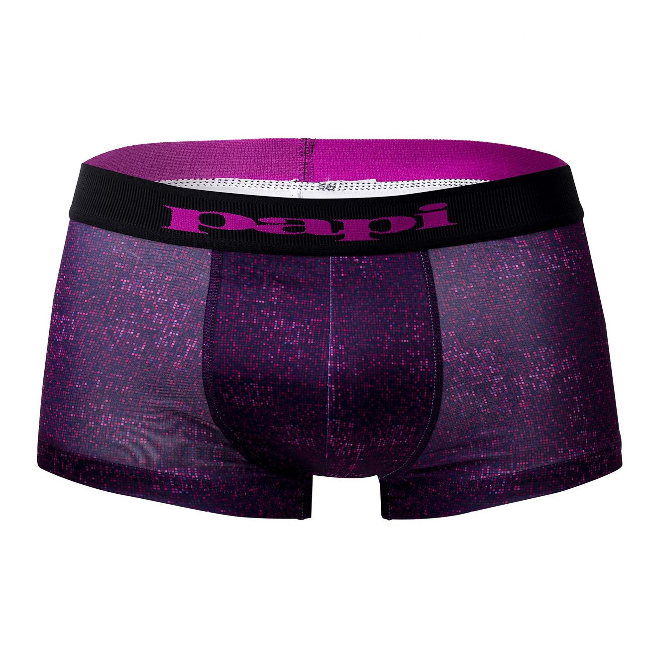 Papi UMPA050 Fashion Microflex Brazilian Trunks Color Purple Pixel Print - DealByEthan.gay loves Papi