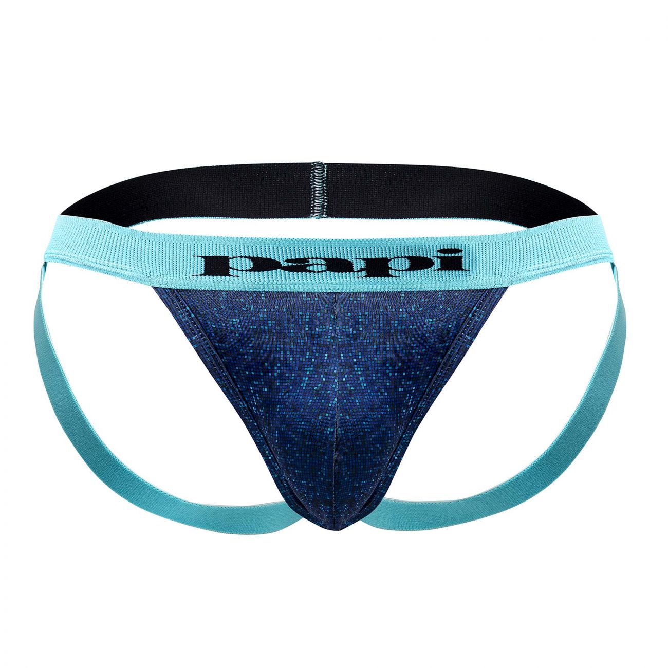 Papi UMPA051 Fashion Microflex Brazilian Jockstrap Color Blue Pixel Print - DealByEthan.gay loves Papi