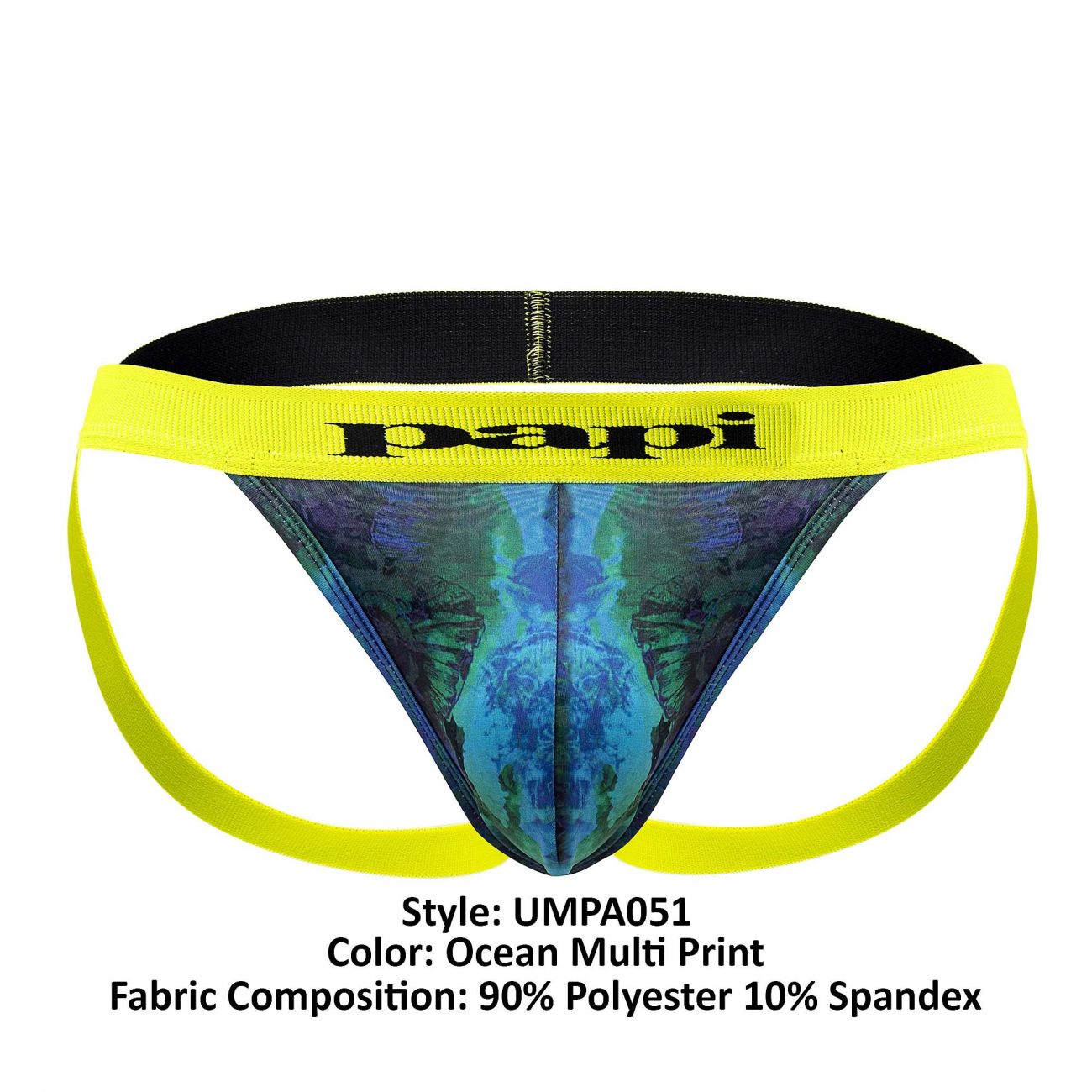 Papi UMPA051 Fashion Microflex Brazilian Jockstrap Color Ocean Multi Print - DealByEthan.gay loves Papi