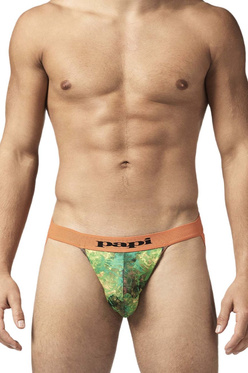 Papi UMPA051 Fashion Microflex Brazilian Jockstrap Color Sunrise Multi Print - DealByEthan.gay loves Papi
