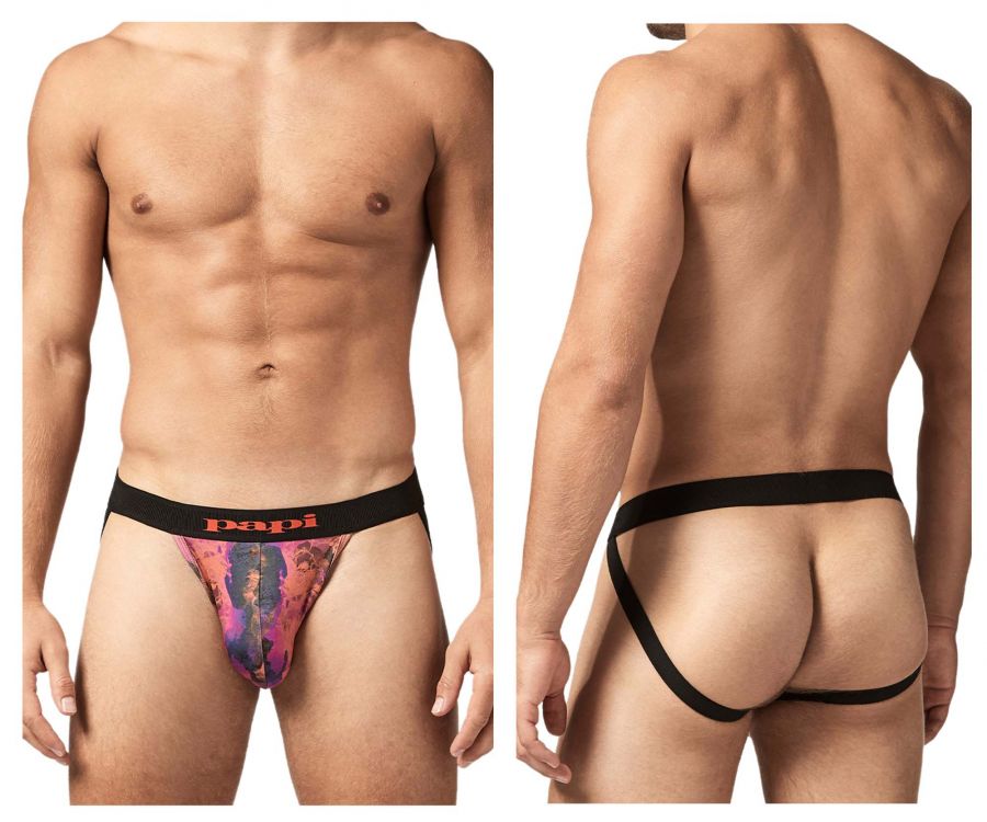 Papi UMPA051 Fashion Microflex Brazilian Jockstrap Color Sunset Multi Print - DealByEthan.gay loves Papi