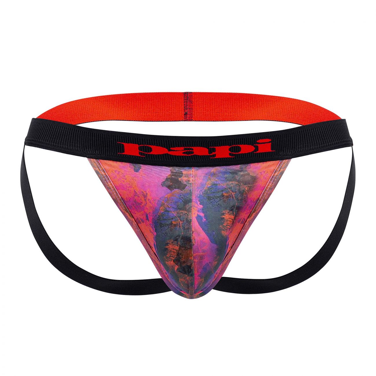 Papi UMPA051 Fashion Microflex Brazilian Jockstrap Color Sunset Multi Print - DealByEthan.gay loves Papi